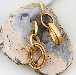 Chunky link chain drop earrings.